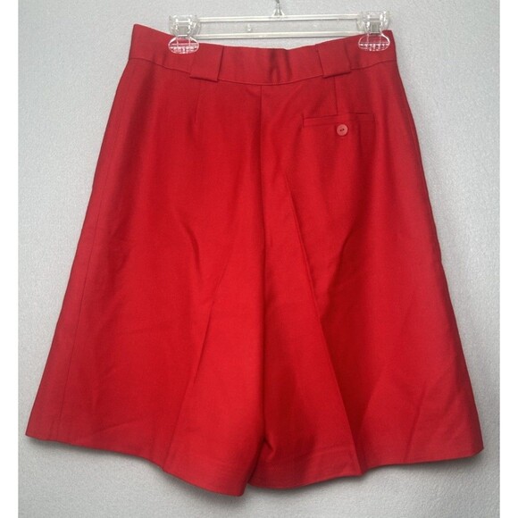 VTG Giorgio Sant'Angelo Shorts Womens Red Wool High Rise Pleated Bermuda Sz 12 - Picture 2 of 7